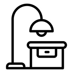 Bedroom desktop lamp icon. Outline bedroom desktop lamp vector icon for web design isolated on white background