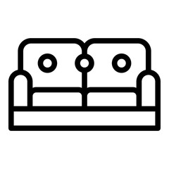 Textile sofa bedroom icon. Outline textile sofa bedroom vector icon for web design isolated on white background