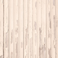 Fototapeta premium old beige grungy paint blisters on vertical wooden planks