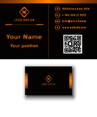 business card with QR black and gold