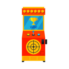 Arcade Game Machine, Amusement Gaming Machinery Vector Illustration