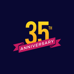 35th Years Anniversary Celebration Icon Vector Logo Design Template