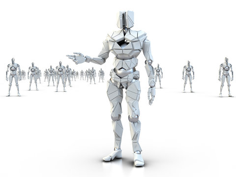 eine Gruppe humanoider Roboter