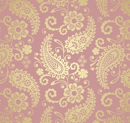 traditional paisley floral pattern , textile , Rajasthan, India	