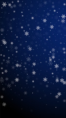 Sparse snowfall Christmas background. Subtle flyin