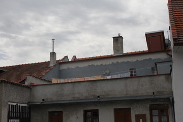 old brick chimney in cesky krumlov