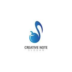 Music note logo design inspiration creative template icon vector
