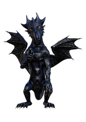 Naklejka premium 3D Rendering Fairy Tale Dragon on White