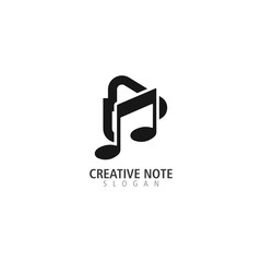 Music note logo design inspiration creative template icon vector