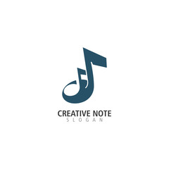 Music note logo design inspiration creative template icon vector