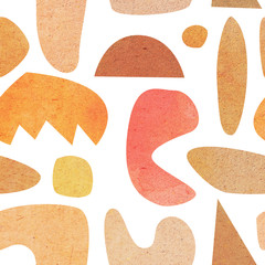 seamless pattern with abstract shapes. mid century modern style