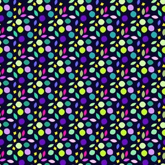 bright seamless pattern. multicolored spots on a dark blue background. cover, print.