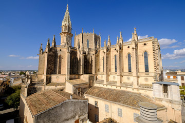 Iglesia Nuestra Senyora dels Dolors estilo neog&oacute;tico del siglo XIX, edificada sobre la antigua iglesia de Sana Mar&iacute;a de Manacor, del siglo XV, Manacor, Mallorca, balearic islands, spain, europe