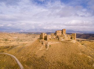 Fototapeta na wymiar Castle of Montearagón, XI century, municipality of Quicena, Huesca, declared National Monument in 1931, cordillera pirenaica, provincia de Huesca, Aragón , Spain, europe