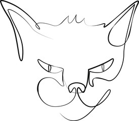 Cat face drawn with one line