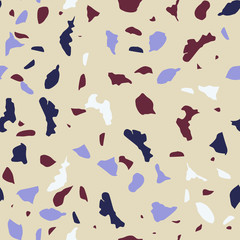 Fototapeta na wymiar Terrazzo flooring vector seamless pattern. Texture of floor, composed of different kind of stone.