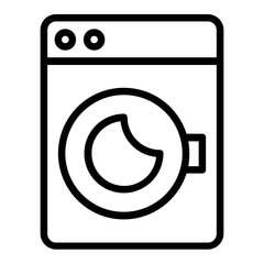 Autometic Cloth Washing Machine Concept,  Apparel and Textile  Care Appliance Vector Icon Design, Laundry and Dry Cleaning symbols on white background 
