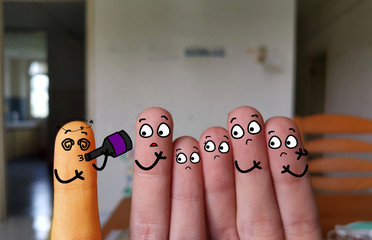 Naklejka premium Finger art