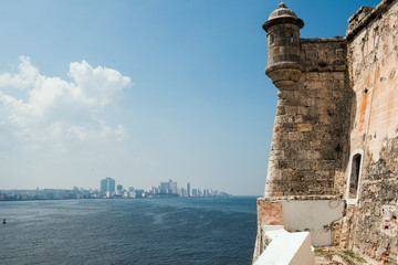 old fortress and the city of Havana Cuba