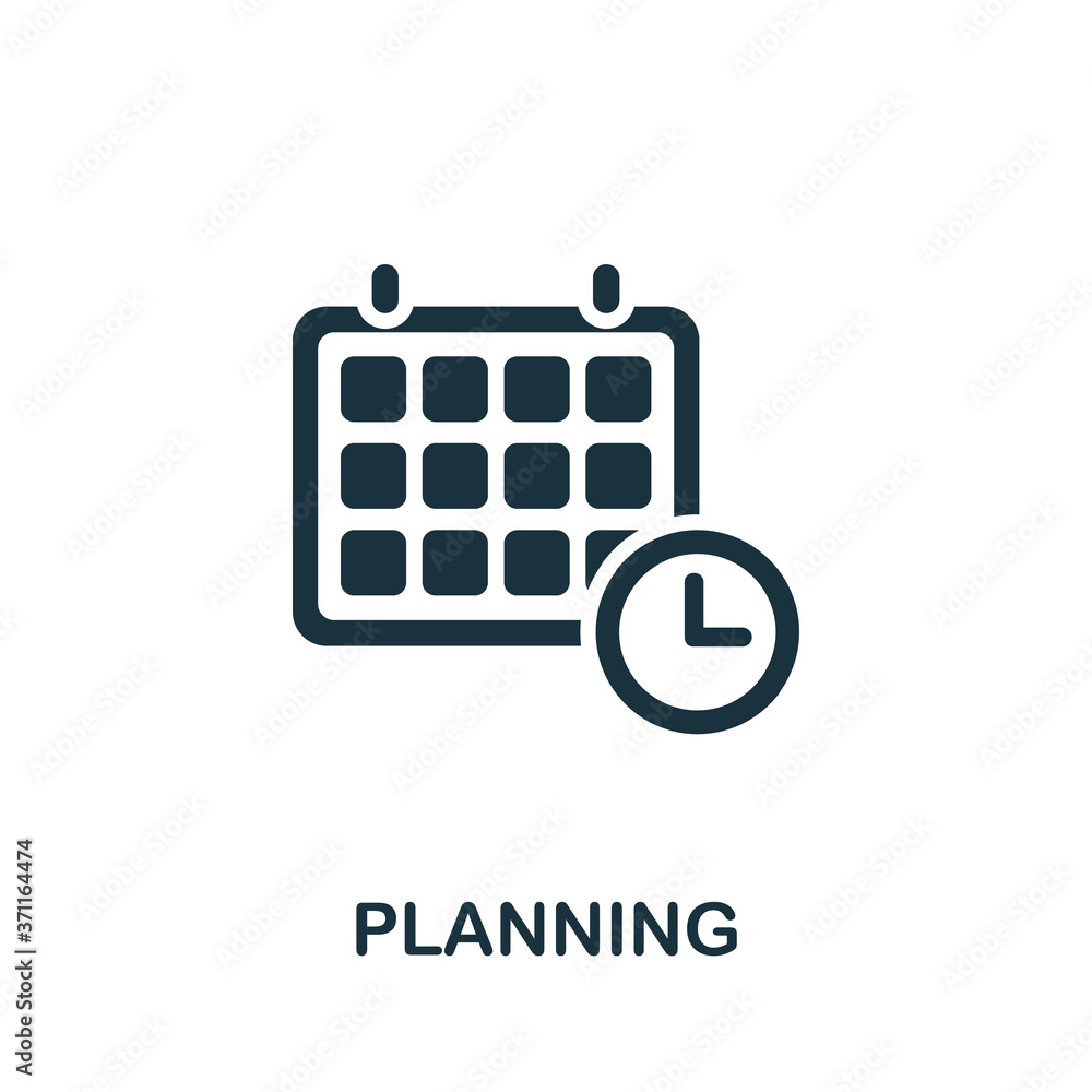 Poster planning icon. simple element from time management collection. creative planning icon for web design