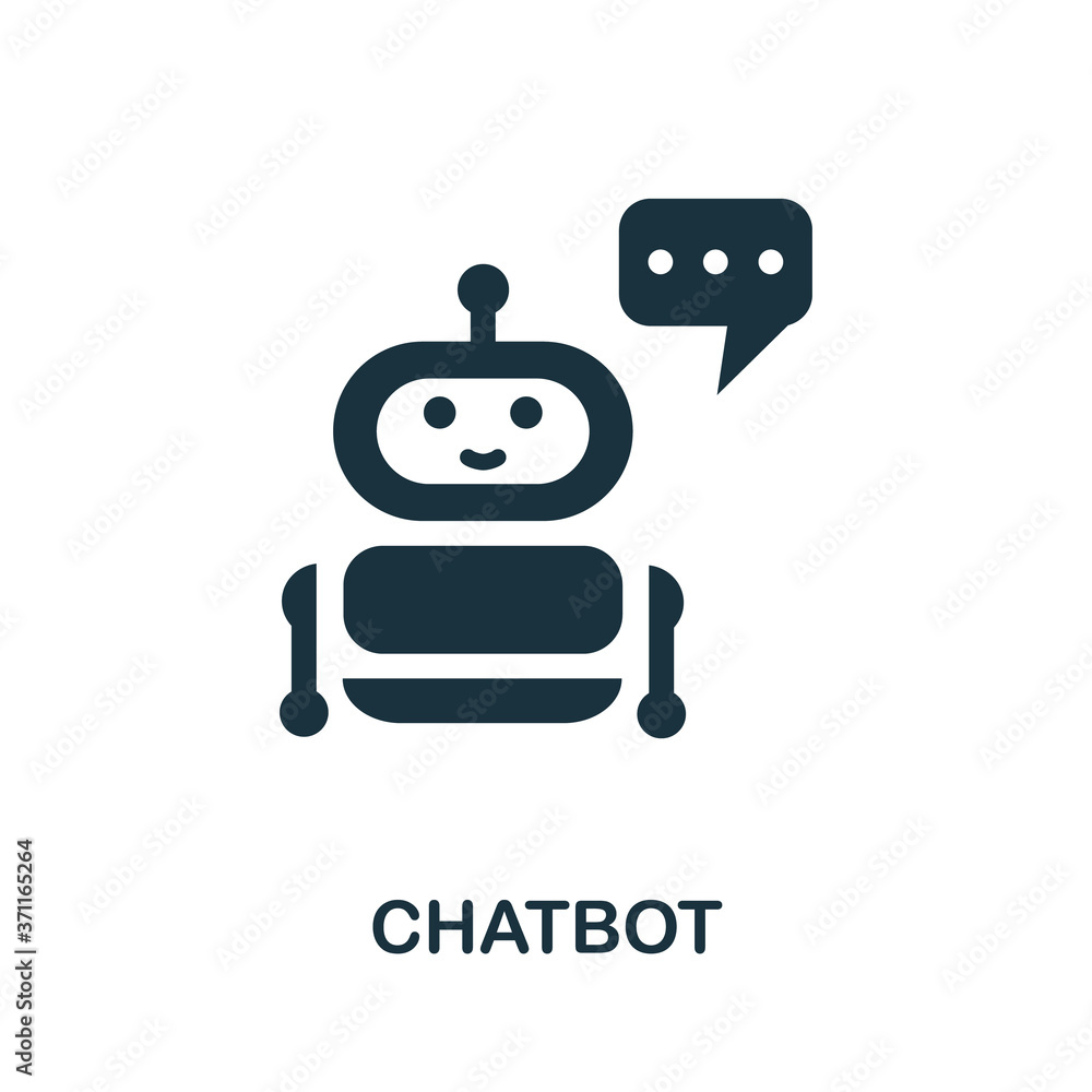 Poster chatbot icon. simple element from social media collection. creative chatbot icon for web design, tem