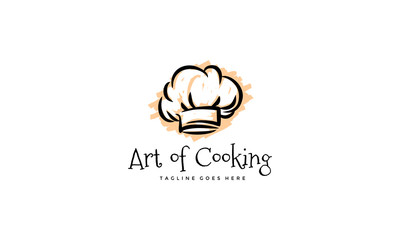Chef Hat Drawing Logo - Artistic Chef Vector Sketch