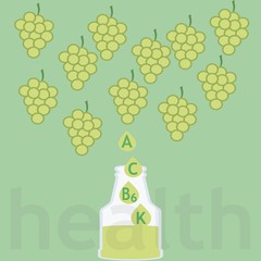 vector illustration of vitamin grape juice on colored background