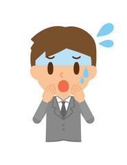 ビジネスマン　青ざめる　焦る