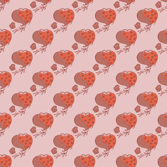 seamless pattern with red hearts