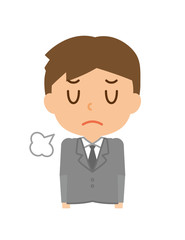 ビジネスマン　ため息　落ち込む