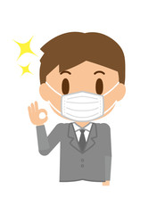 ビジネスマン　マスク