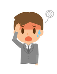 ビジネスマン　風邪　発熱　高熱