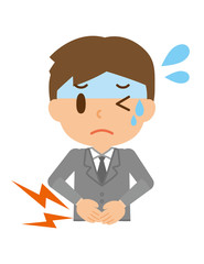ビジネスマン　腹痛