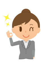 キャリアウーマン　OKサイン