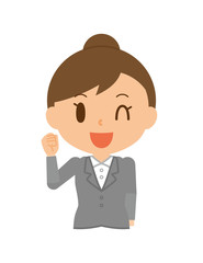 キャリアウーマン　ガッツポーズ