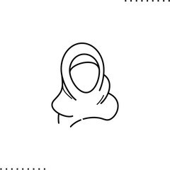 Arabian woman, hijab vector icon in outline