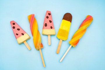 Fruity colorful popsicles