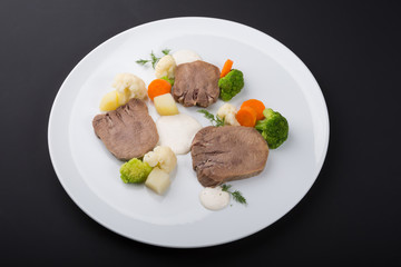 Prepared steamed beef tongue