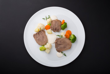 Prepared steamed beef tongue