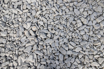 pile of rubble close up. Preparation for the construction of gray rubble