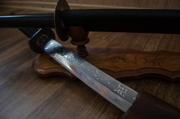 knife on wood
