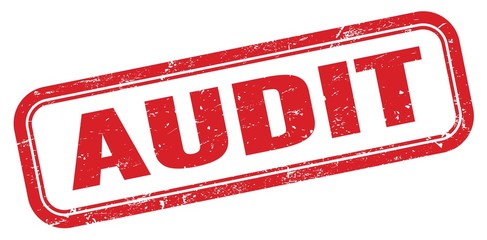 AUDIT red grungy rectangle stamp.