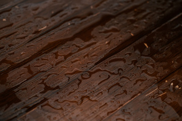 rain on a wood texture