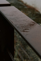 raindrop on a metal fence