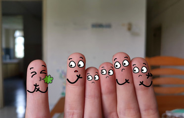 Naklejka premium Finger art