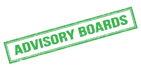 ADVISORY BOARDS green grungy rectangle stamp.