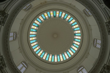 a dome with colorful stained glass in Singapore.