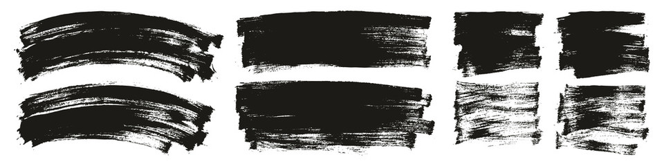 Flat Paint Brush Thin Curved & Long & Short Background High Detail Abstract Vector Background Set 