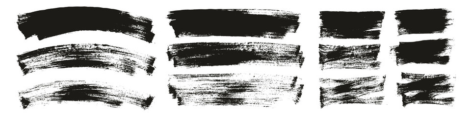 Flat Paint Brush Thin Curved & Long & Short Background High Detail Abstract Vector Background Set 