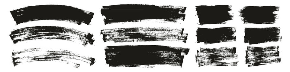 Flat Paint Brush Thin Curved & Long & Short Background High Detail Abstract Vector Background Set 